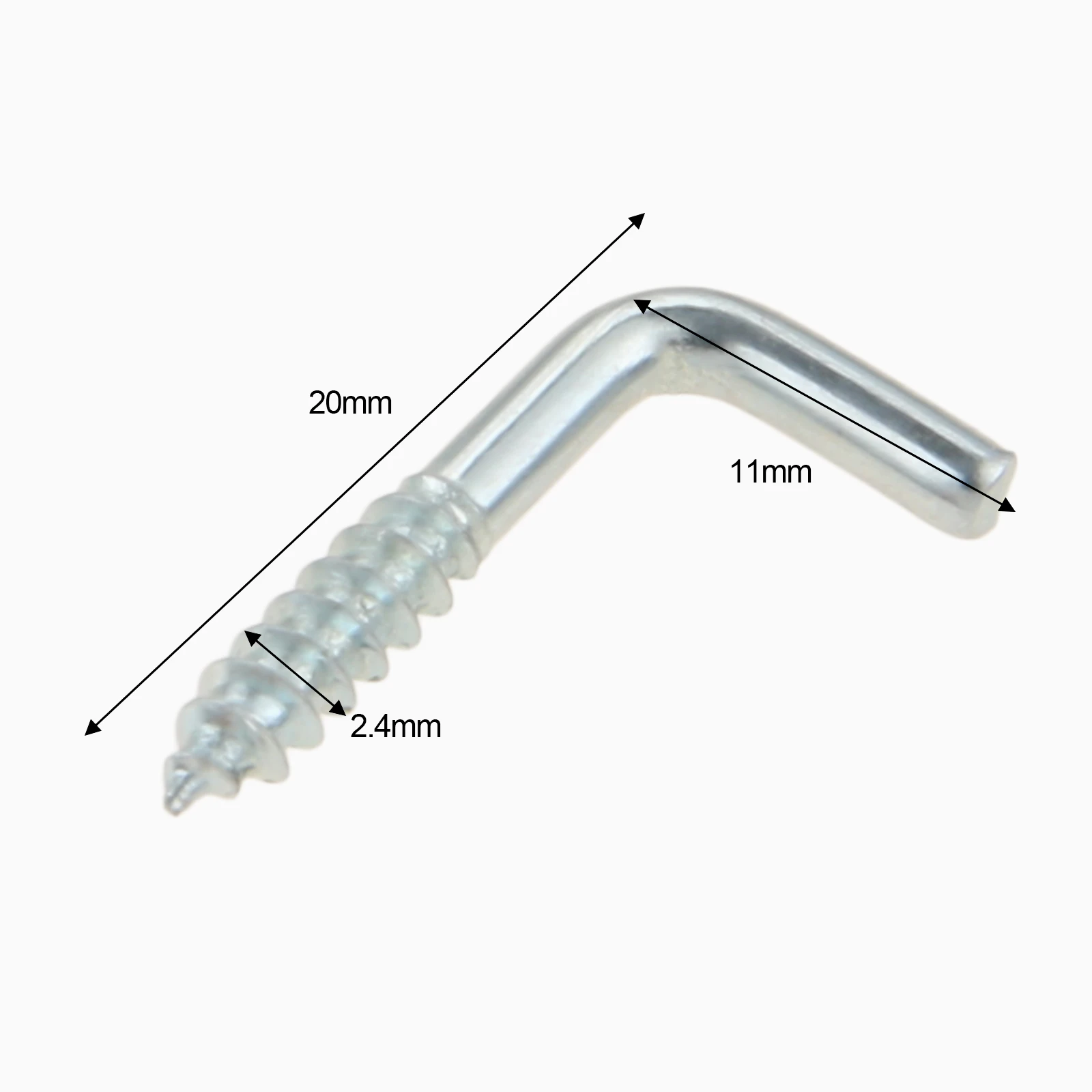 100Pc 20mm L Cup Hook Picture Photo Frame Lamp Light Cabinet Tool Plant Curtain Wire Eyebolt Eyescrew Eye Screw in Spiral Hanger
