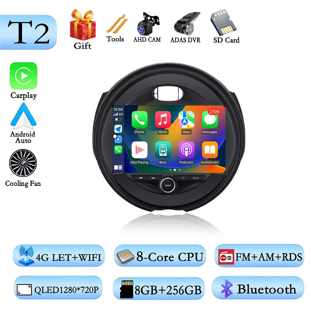 Voor BMW Mini Cooper F54 F55 F56 F60 2015-2018 2019 Android 16 Auto Video Multimedia Speler Carplay DSP stereo GPS Navigatie