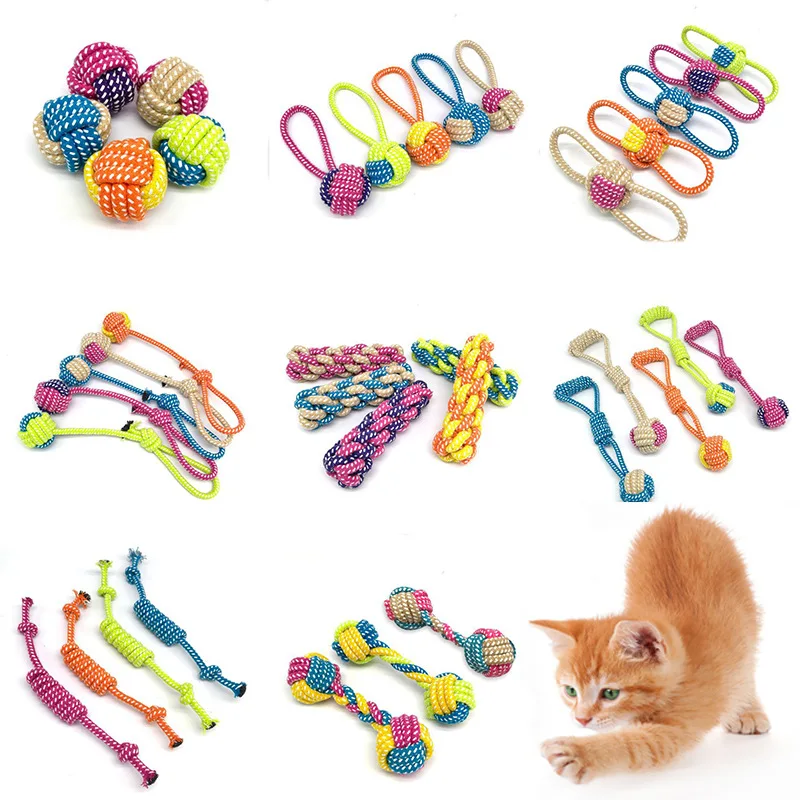 Haustier-Hundespielzeug für große und kleine Hunde, interaktives Baumwollseil, Mini-Hundespielzeug, Ball für Hunde, Zubehör, Zahnbürste, Kauspielzeug für Welpen
