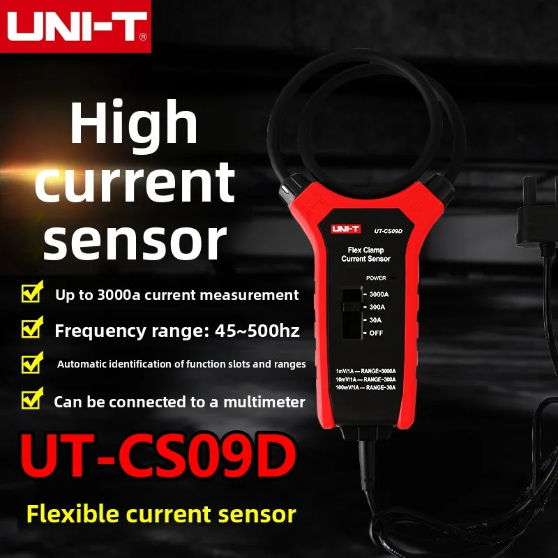 UNI-T 3000A التيار المتناوب الحالي مرنة المشبك متر فليكس المشبك الاستشعار مقياس التيار الكهربائي تردد متر UT-CS09D