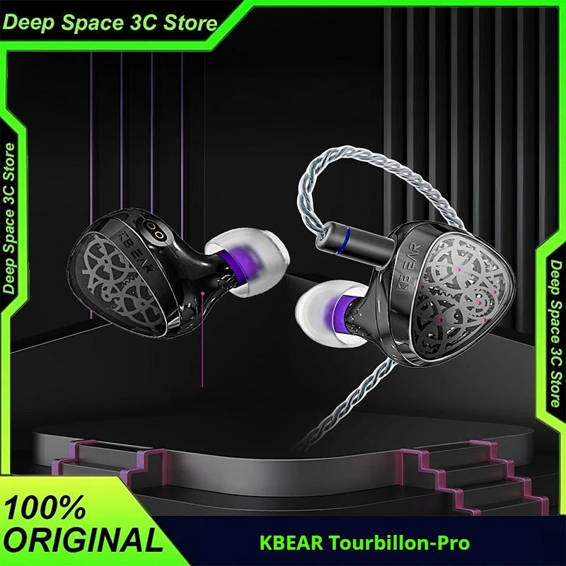 

KBEAR Tourbillon-Pro HiFi in Ear Earphone 10MM DD&All Metal Composite Diaphragm IEM PU+PEEK+DLC Headphones Gaming Headset