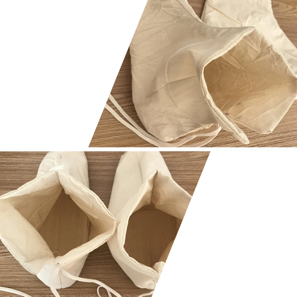 

1 Pair 26Cm Beige Pure Cotton Double-Layer Rain Boots Foot Cover Sweat-Absorbent Lace-Up Unisex Adult Protective Shoe Inner