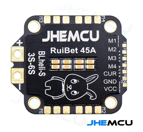 JHEMCU RuiBet 45A 55A BLHELI_S Dshot600 3-6S Tanpa Sikat 4in1 ESC 30X30mm untuk FPV Gaya Bebas Pengendali Penerbangan Bagian DIY