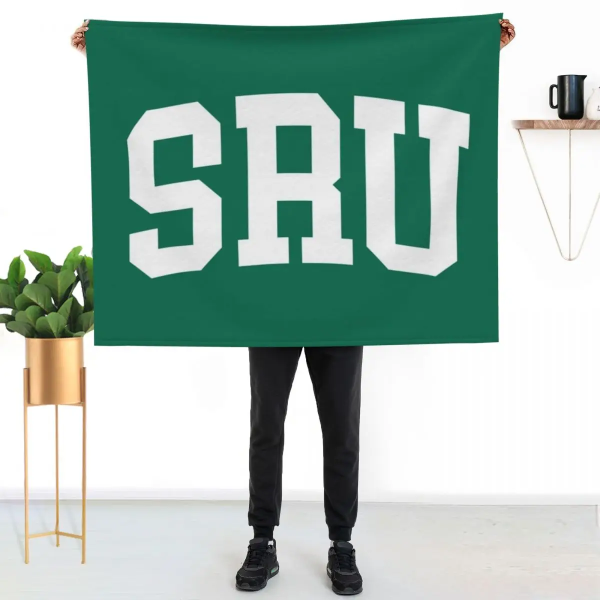 slippery rock - college font curved Throw Blanket Easy Care Comfortable Blanket for Couch