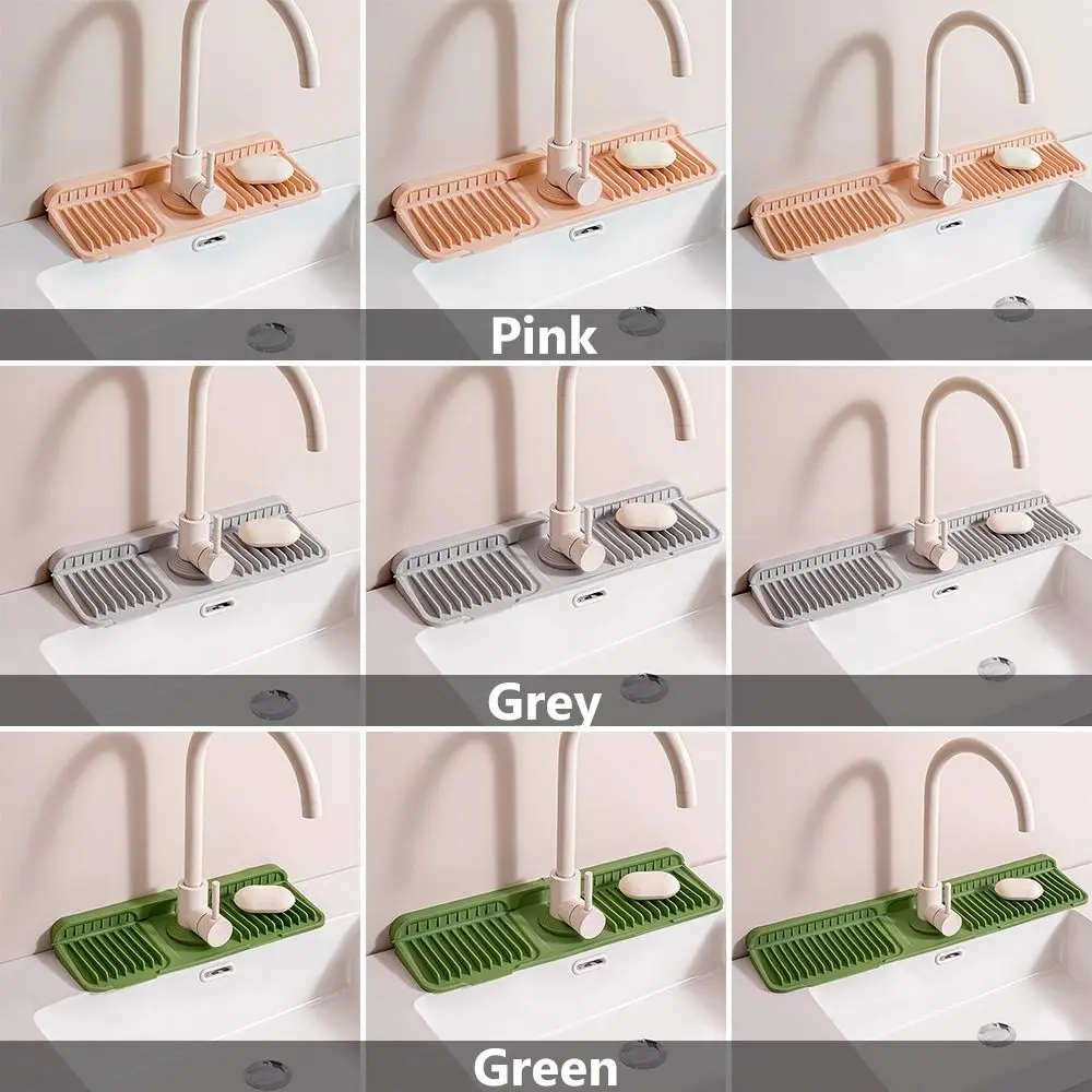 1Pcs Drying Pad Faucet Mat Silicone Water-absorbent Draining Mat Wear Resistant Countertop Protector Quick-drying Sink Mat