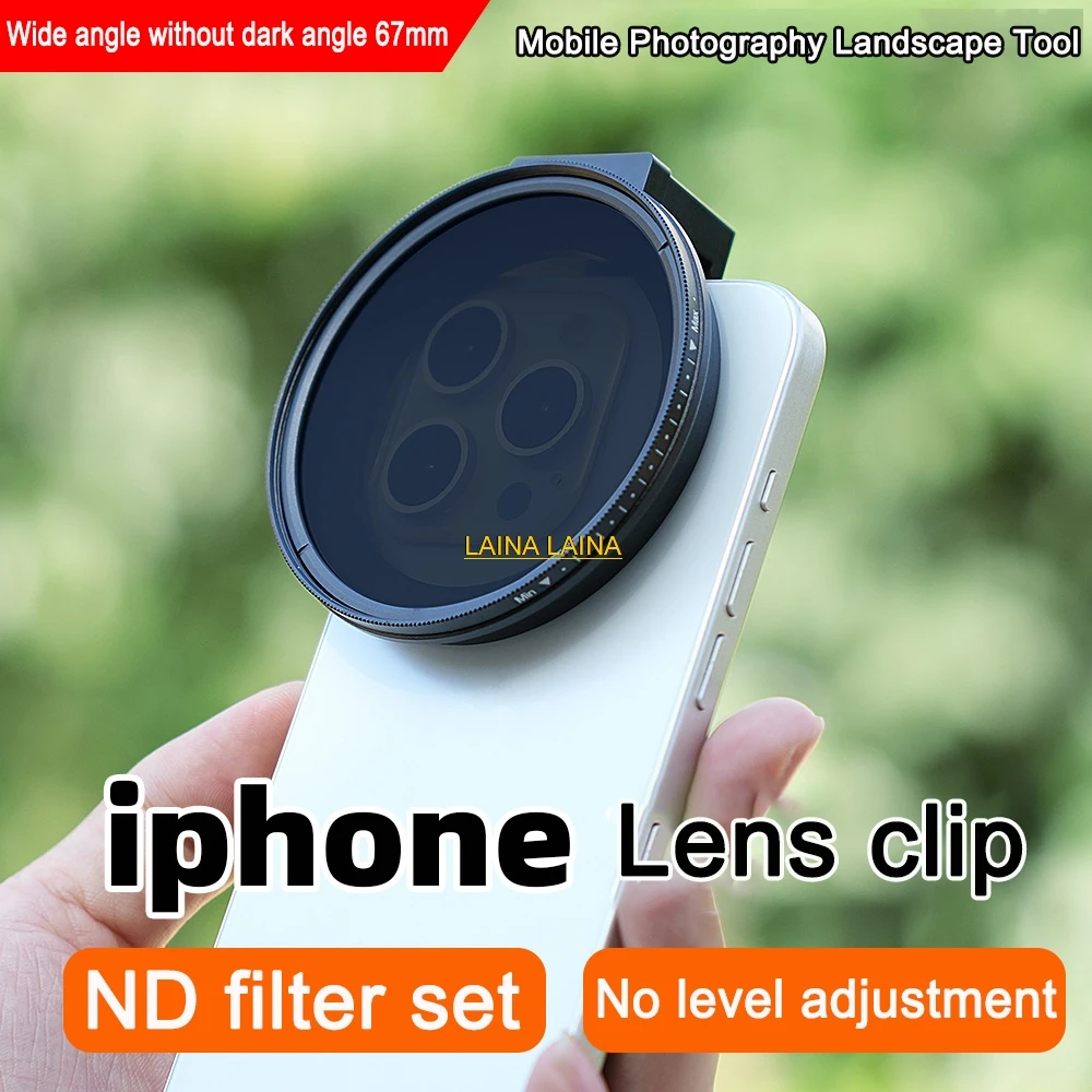 

FOTGA 67mm Metal Phone Filter kit Cold Shoe Mount Lens ND CPL For iPhone 14 15 16 Pro Max Phone Filter Ring Easy Install Removal