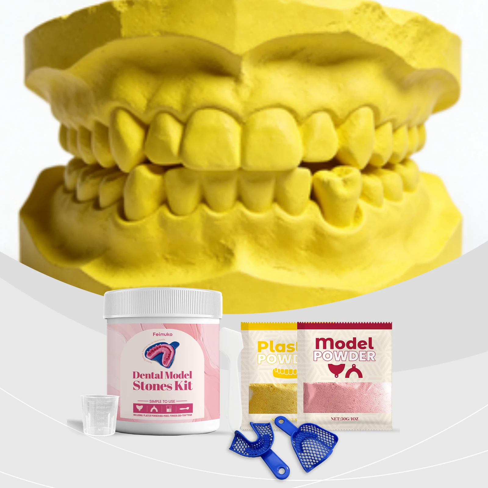 Plaster Tooth Model Kit - Convenient DIY Handmade Dental Contour Model Set for Daily Use with Easy Assembly