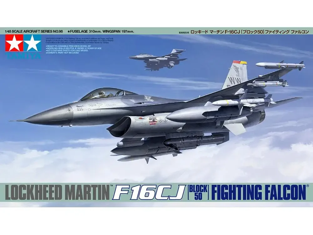 TAMIYA 61098 1/48 Scale F-16CJ Block 50 Fighting Falcon plastic model kit