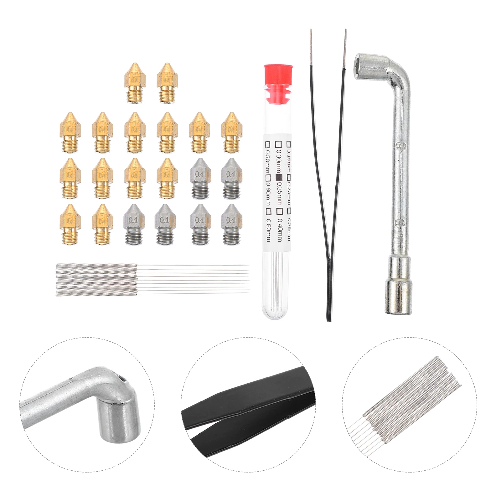 

3D Printer Cleaning Tool Kit R om Color Needle Parts Nozzle Replacement Easy Maintenance Compatible Market Precision