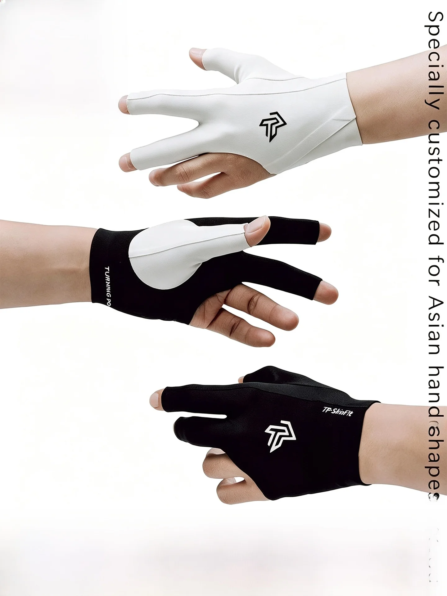 Professional Billiard Gloves Sensationless Wear Sweat Absorbent Non-Slip Quick Dry Three-Finger Men'S Gloves Left Hand Right ...