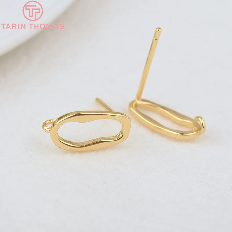 Pendientes de latón con forma larga para mujer, aretes de 6 piezas, 12x2227 MM, Color dorado de 24K, alta calidad, accesorios para hacer joyas, 6,3