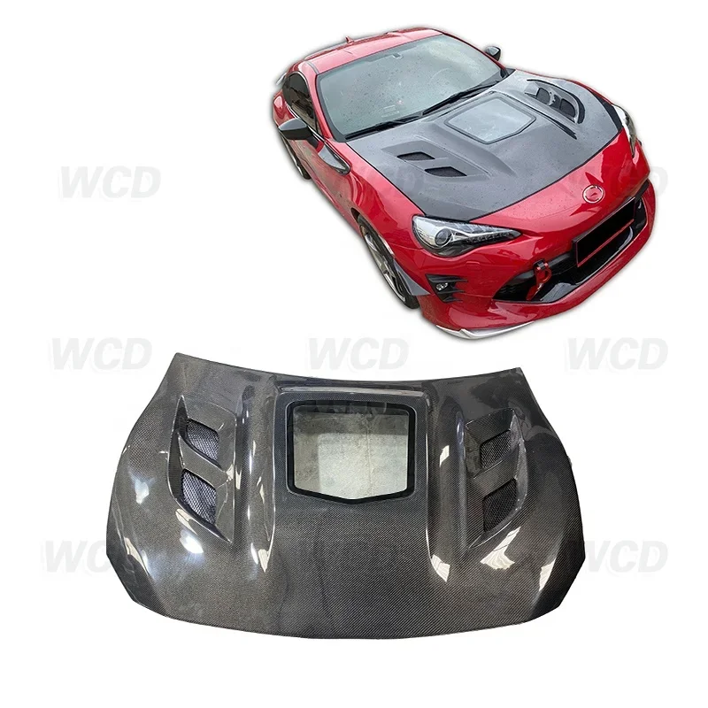 Carbon Fiber Air Intake Bonnet Hood Scoop Seibon Engine Hood Transparent glass bonnet for Toyota Subaru GT86/BRZ FT86 12-19