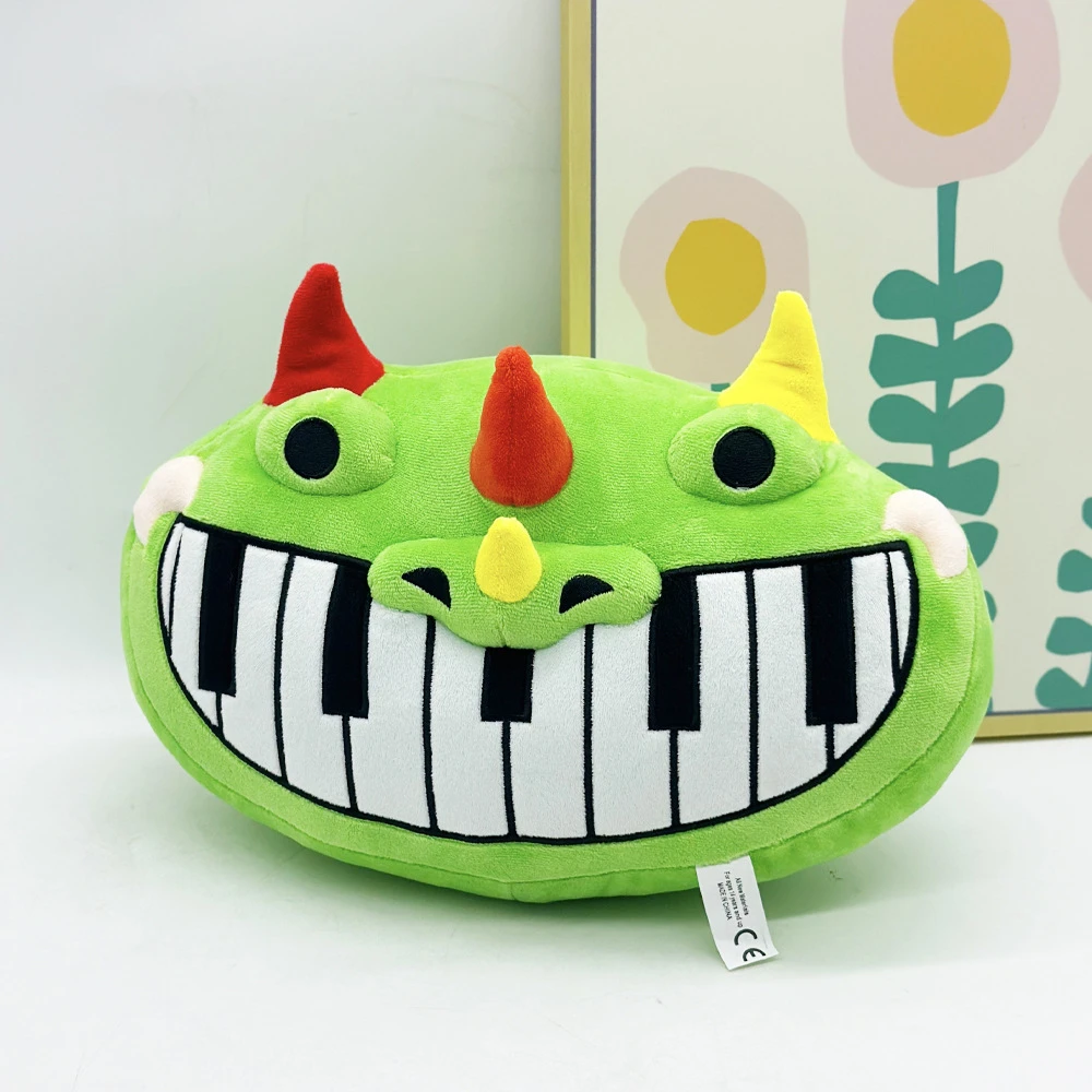 Poppy Playtime Pianosaurus Plush Pillow Cute Green Dinosaur Stuffed Toy Game Peripheral Doll Gift