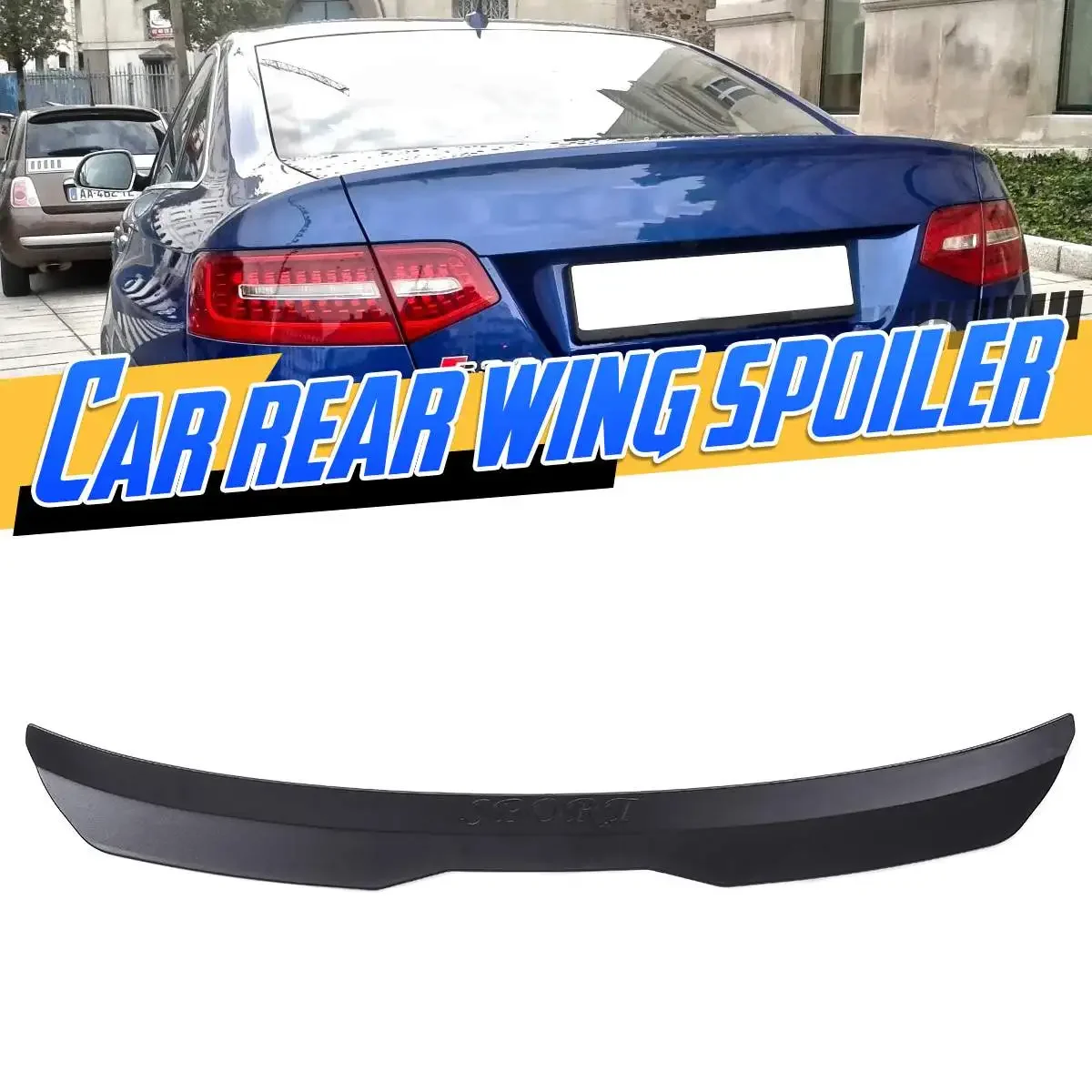 

Matte Black Universal Car Rear Roof Truck Spoiler Wing Lip Extension Sticker Rear Tail Wing Cover Trim Lip For SUV Wing Spoiler