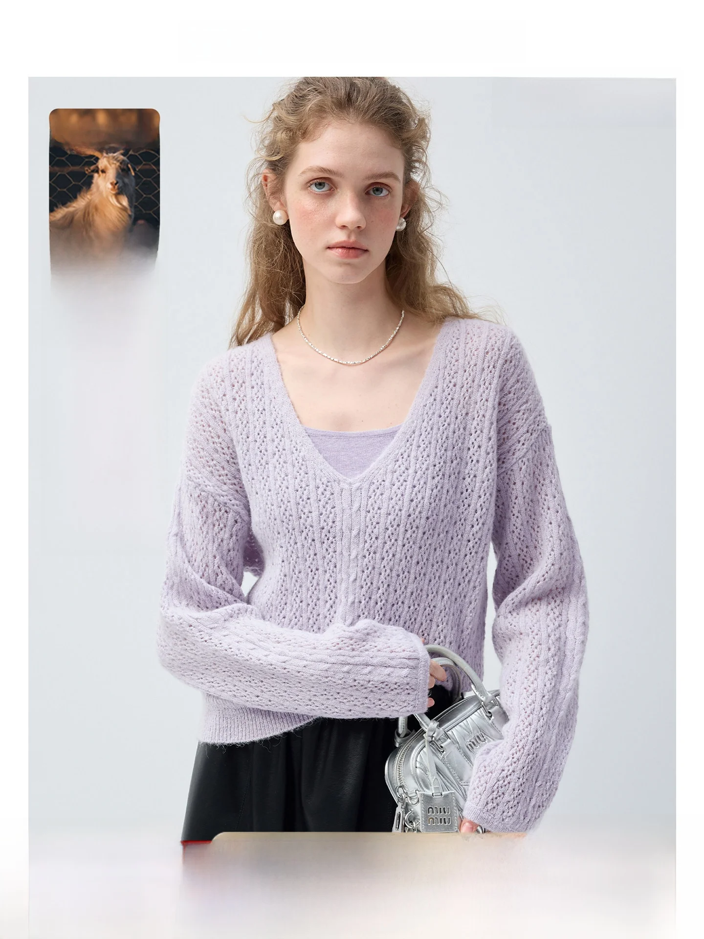 

Женская вязаная шерстяная накидка Vega Chang, длинная, с ажурным узором, весенняя, повседневная, стильная