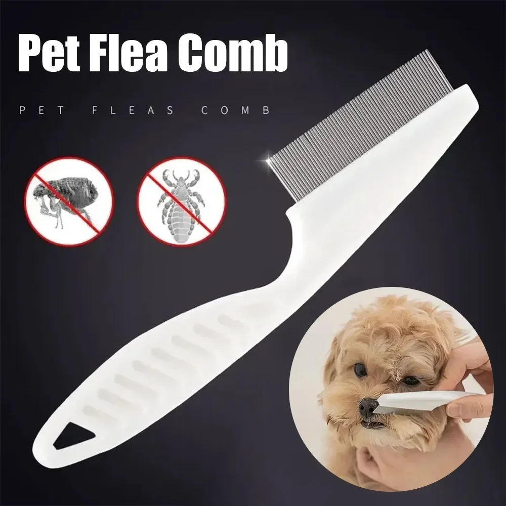 Haustier Floh Kamm Hund Katze Universal Haar Entfernung Pinsel Tragbare Edelstahl Kamm Dichte Zähne Inline Kämme Haustiere Pflege Liefert