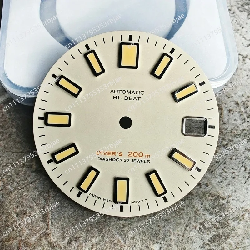 For High QualityWatchModificationAccessories 62MAS Dial Green C3 Super Luminous Faces 28.5mm Calendar Sun Patterned Disk Surface
