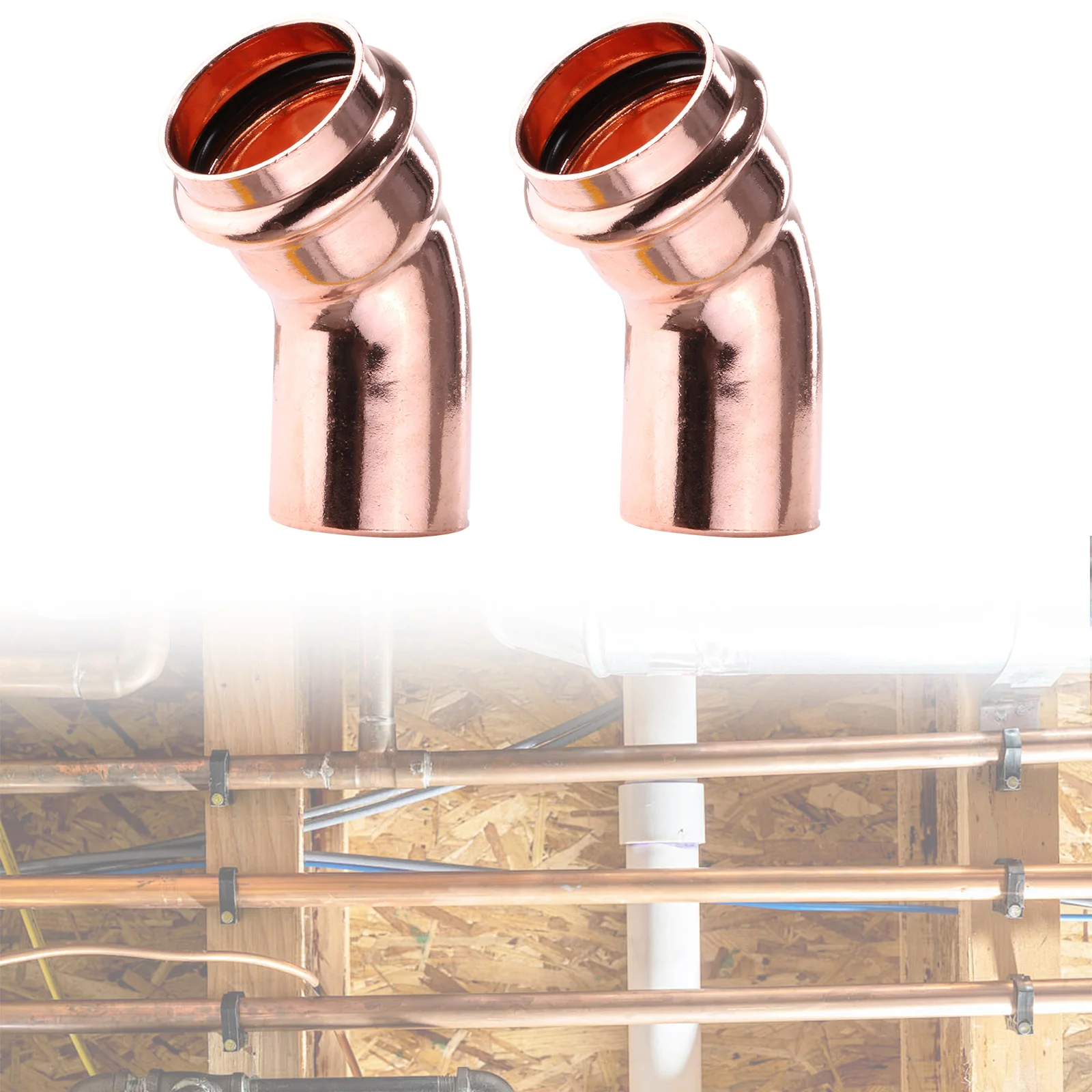 Copper Pipes Welding Connector Leakproof Plumbing Fitting Coupler Multi-Purpose Home Plumbing Accessories