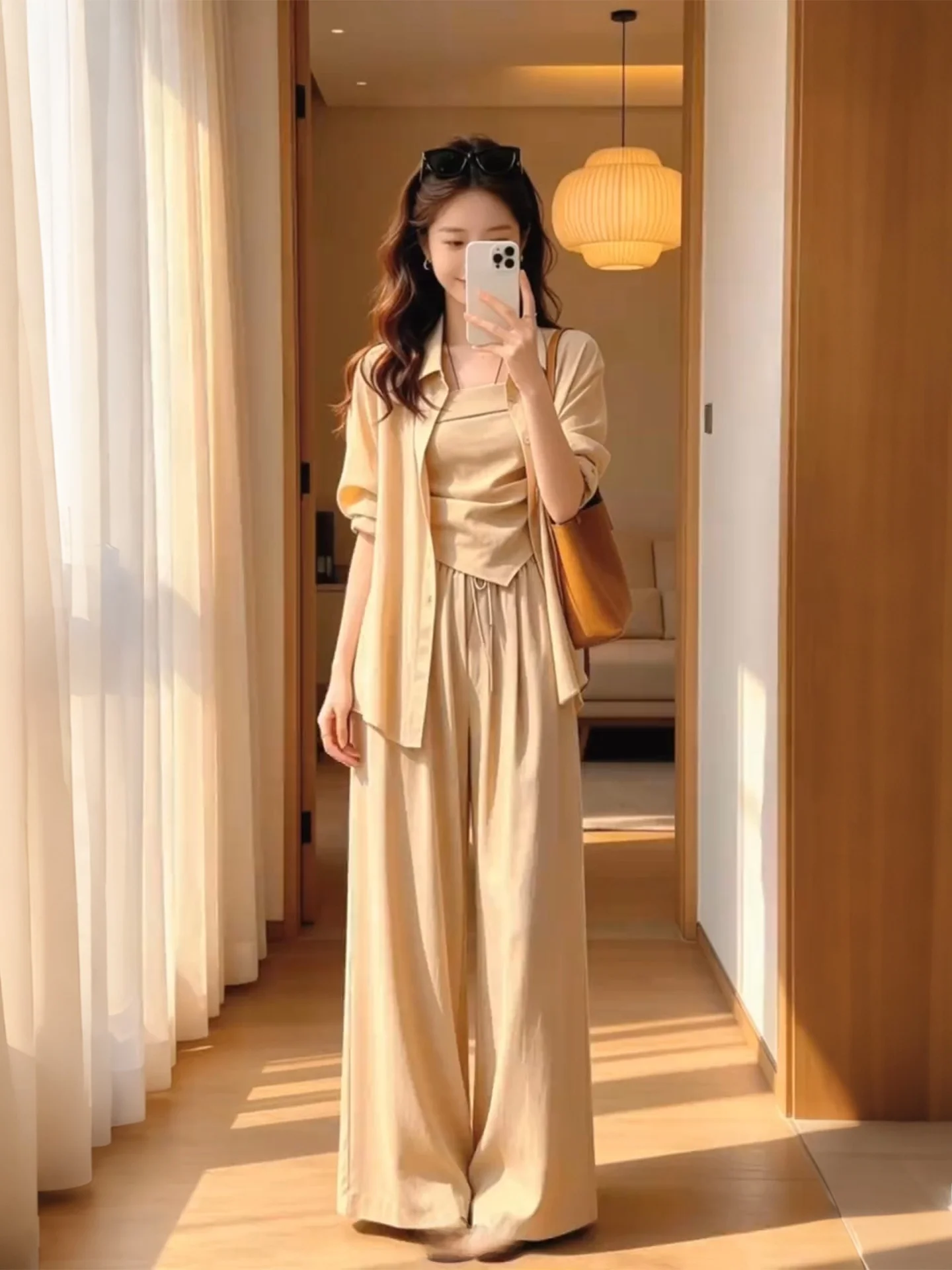 Summer Fashion Women's Three-Piece Set 2026 New Style Complete Ensemble Breathable Lightweight Casual Workwear High Waist Pants