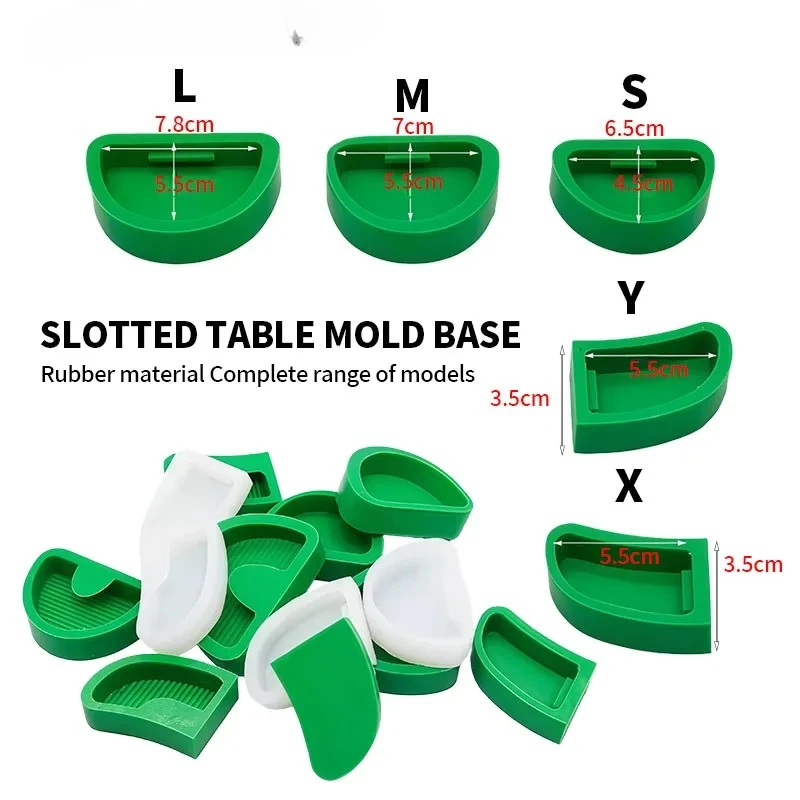 5Pcs Dental Silicone Plaster Model White Green Rubber Base Mould Former Base Tongue Dental Lab Tools Gypsum Carving