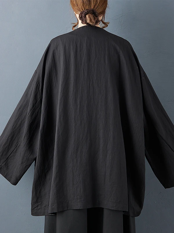 패셔너블 플러스 사이즈 여성 코트 한국 스타일 루즈 심플 단색 다용도 중간 길이 우아한 아우터웨어