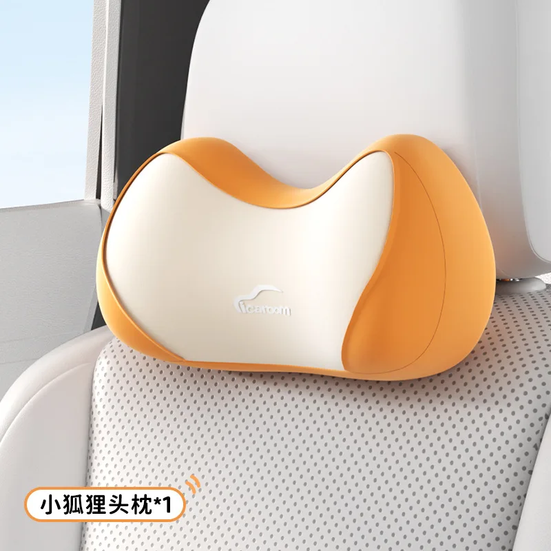 Color‑Block Car Headrest Pillow Lumbar Support Cushion Soft Ergonomic Auto Neck Back Pillow Driving Relax Car Interior Decoratio