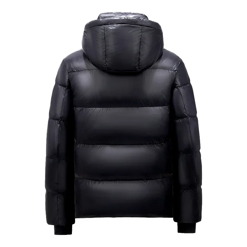 Fashion Black Down Coats for Men and Women Winter 90% White Duck Hooded Down Jackets Couples Unisex Warm Puffer Jacket  JK-975