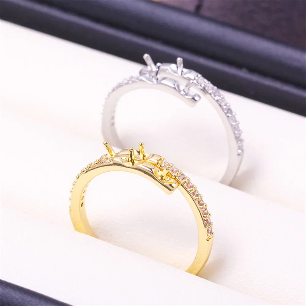 

19 Style Pearl Ring Empty Set Domestic 14K Gold Opening Ring Simple Fashion Ring Set Zircon Temperament Handmade DIY Accessories