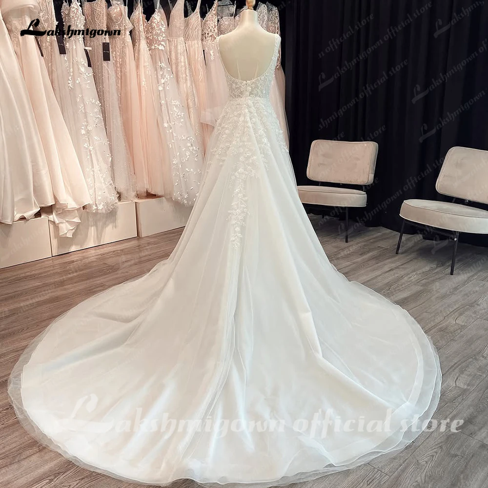 Lakshmigown une ligne Boho robe de mariée 2025 nouveau encolure dégagée perles dentelle Applique plage robe de mariée personnalisé