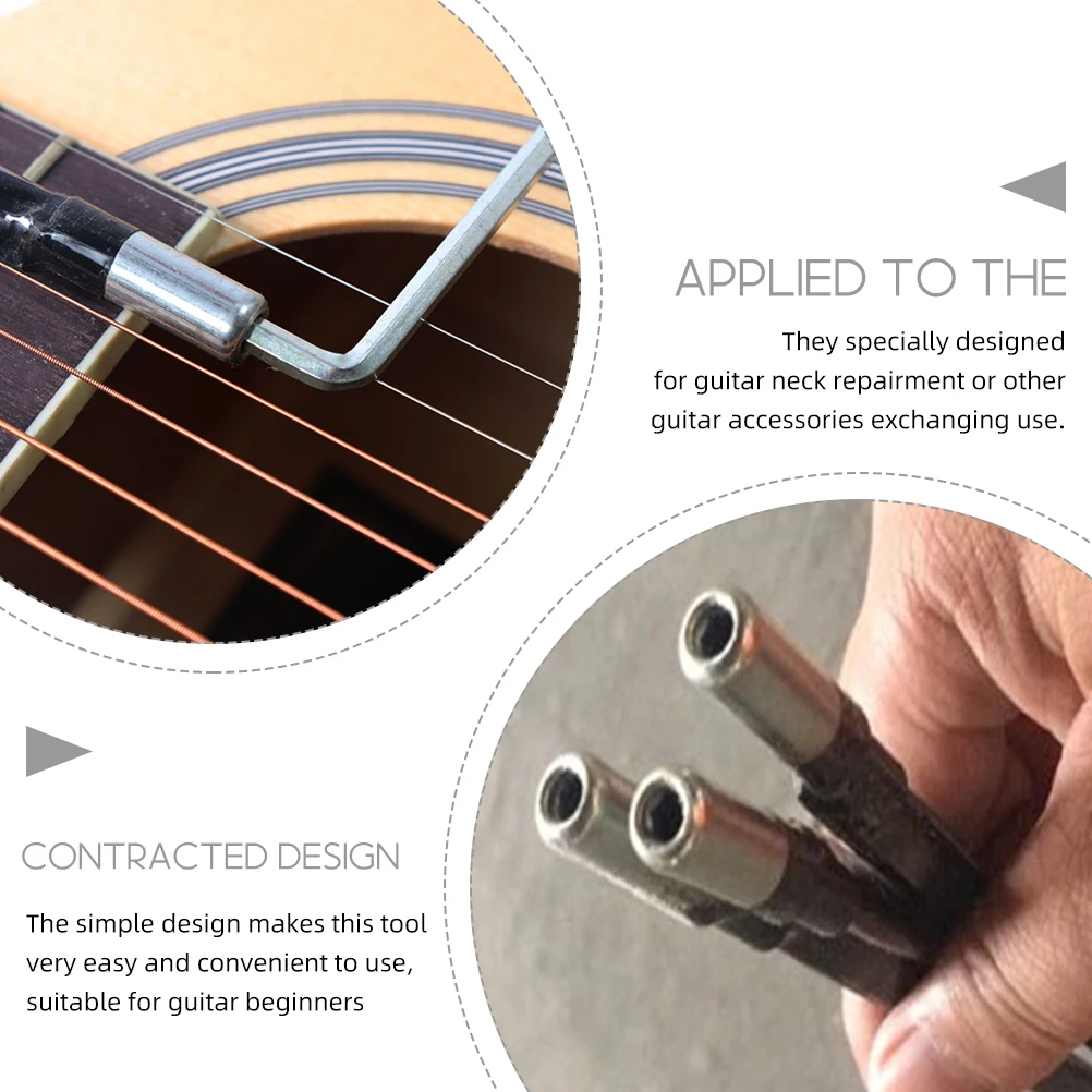 

3pcs Electric Iron Sturdy Rods Neck Repair Tool Durable Rod Wrench Truss Rod For Bass Bass Replacement Accessories Truss Rods