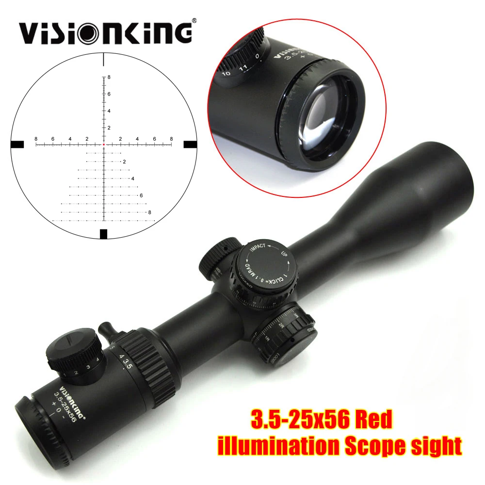 

Visionking Original Tactical 3.5-25x56 Riflescope 35mm Tube 0.1Mard Reticle Illuminated Sniper Hunting Waterproof Optical Sight