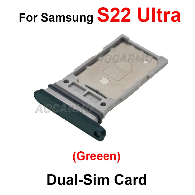 Zwart Wit Roze Rood Single En Dual Sim-kaart Voor Samsung Galaxy S22 Ultra Sim Lade Houder Socket Slot Reparatie vervangende Onderdelen