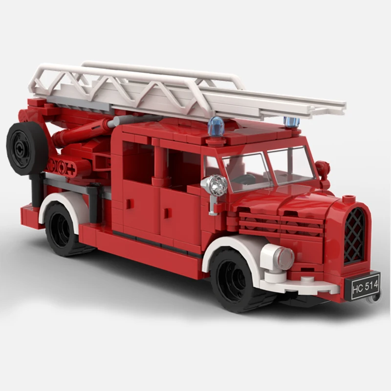 Modelo de coches Retro Moc, bloques de construcción, tecnología de motor de fuego Vintage, bloques modulares, regalos, juguetes de Navidad, conjuntos de bricolaje, montaje