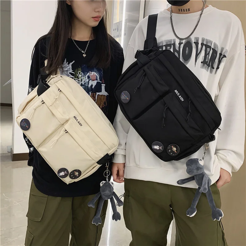 

Large Capacity Nylon Unisex Crossbody Bags 2024 New Fashion Solid Color Couples Chest Packs Casual Travel Storage Shoulder Bag