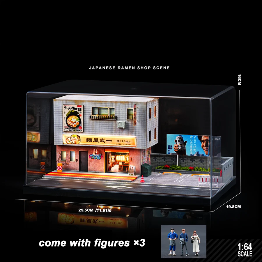 1/64 miniatuurmodel van een ramenwinkel – Japanse straatvoedselscène voor een zelfgemaakte collectie, modelspoorweg, of als decoratie voor in huis (exclusief). Auto)