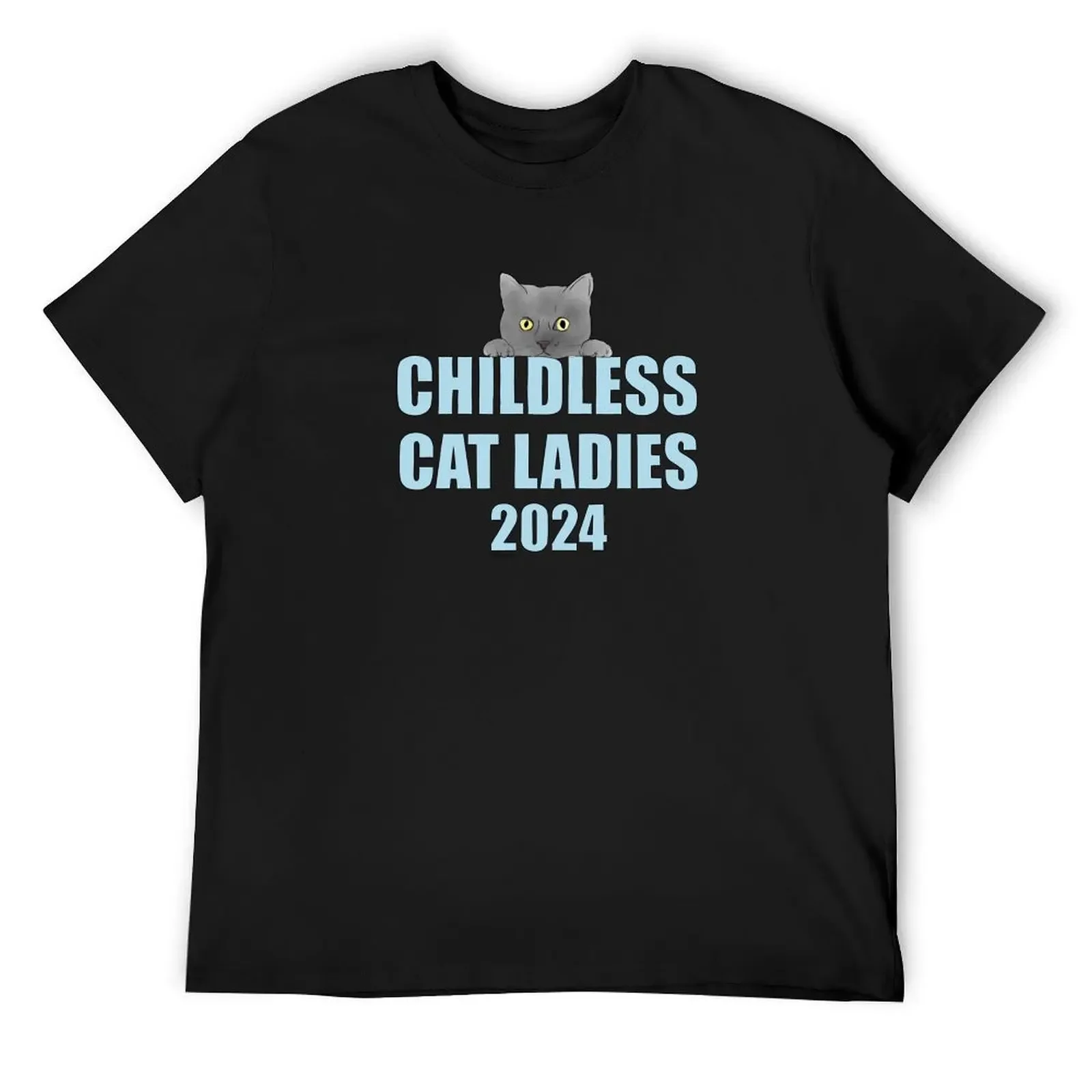 Childless Cat Ladies 2024 - Gray T-Shirt summer tops oversized graphic tee boys whites cotton graphic tees Men's t-shirt