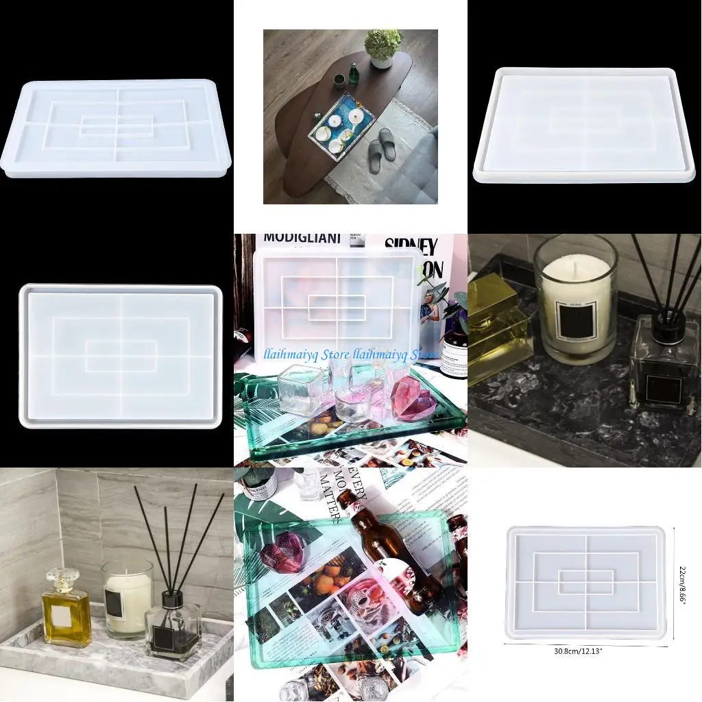 

573B Rectangle Tray UV Crystal Epoxy Mold Serving Plate Resin Silicone Mould DIY Tool