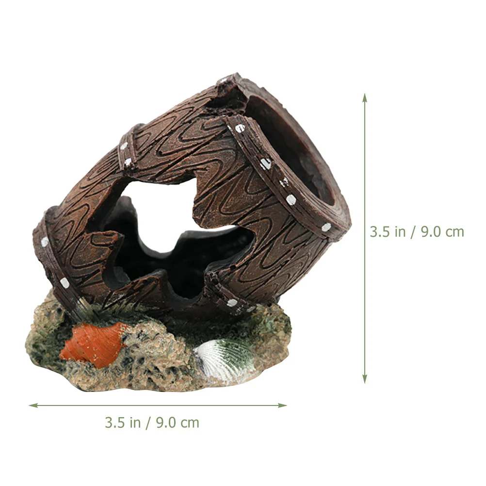 

Aquarium Decoration Resin Simulation Barrel Hiding Cave Fish Tank Decor Shrimp Shelter Resin Aquarium Ornament Fish Tank