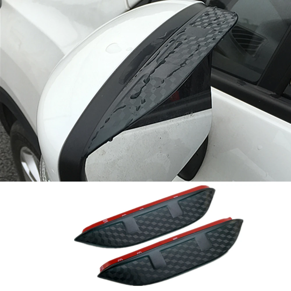 Car Rear View Side Glass Mirror Trim Frame Rain Shield Sun Visor Shade Eyebrow For Jeep Renegade 2016 2017 2018 2019 2020 2021