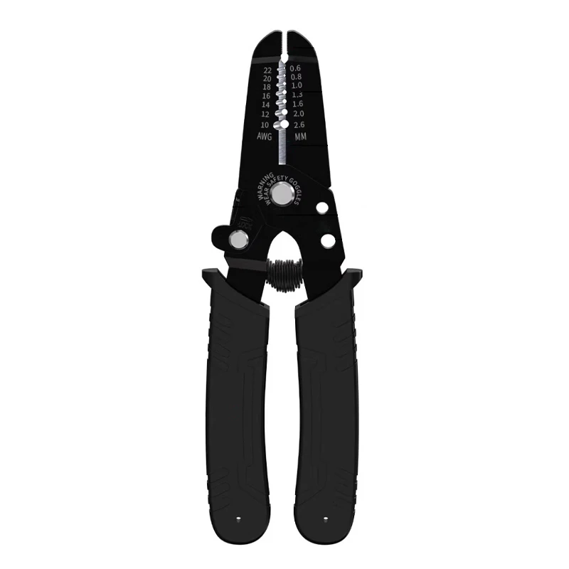 

Multifunctional Wire Stripping Pliers Cutting Crimping Terminals Curved Line 0.6-2.6mm AWG 10-22 Cable Electricians Hand Tools