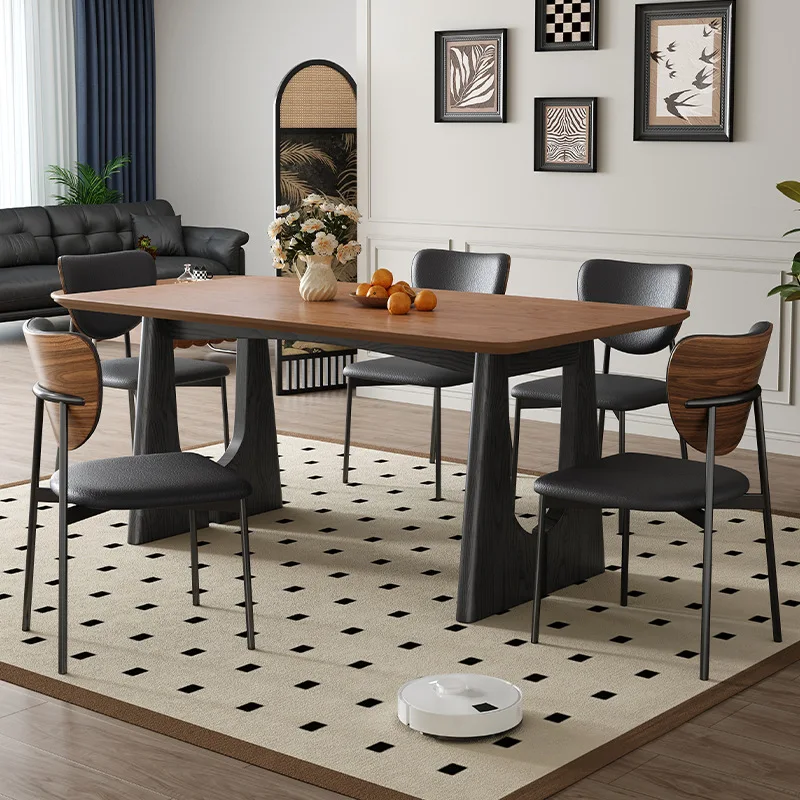 

Solid wood dining table and chairs