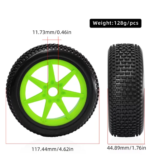 4pcs 117mm 1/8 RC Off-Road Buggy Tires Wheel 17mm Hex for ARRMA Typhon Talion  Redcat Team Losi Kyosho HPI WR8 HSP RC Car