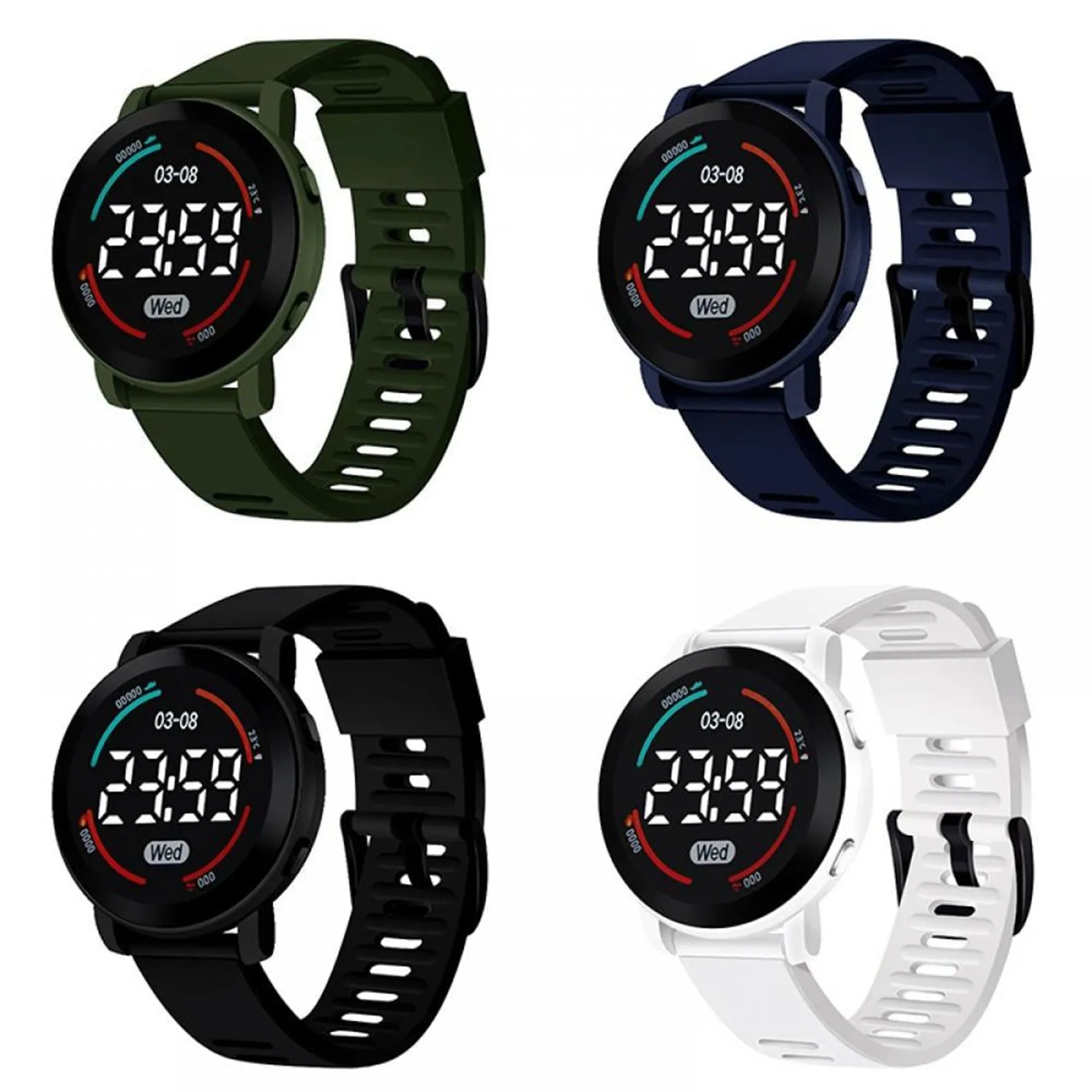 Children's Diving Waterproof Fitness Watch Outdoor Electronic Display Simple Watch Classic Silicone Strap High-Quality Reloj