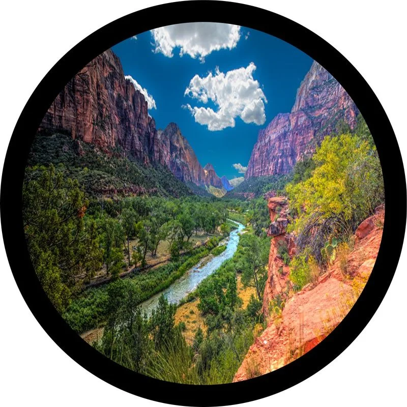 

Zion National Park Canyon with the River Spare Tire Cover Design for All Make Models Universal Wheel Tire Cover