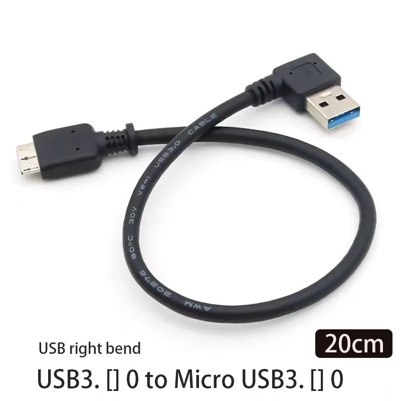 USB3. [] 0 Turn Micro B Straight Head Industrial Camera Mobile Hard Disk Box 90 Degrees Around The Elbow Charging Data Cable