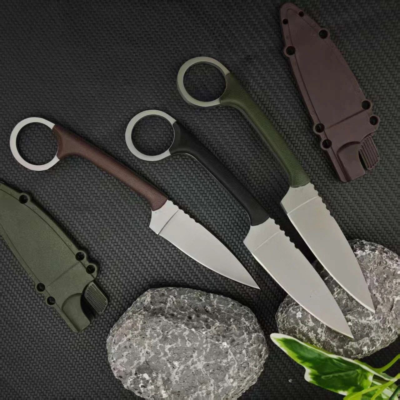 Coltello da frutta multiuso da campeggio all'aperto Quotidiano portatile EDC Piccolo coltello dritto Coltello da autodifesa tattico per caccia avventurosa nella giungla