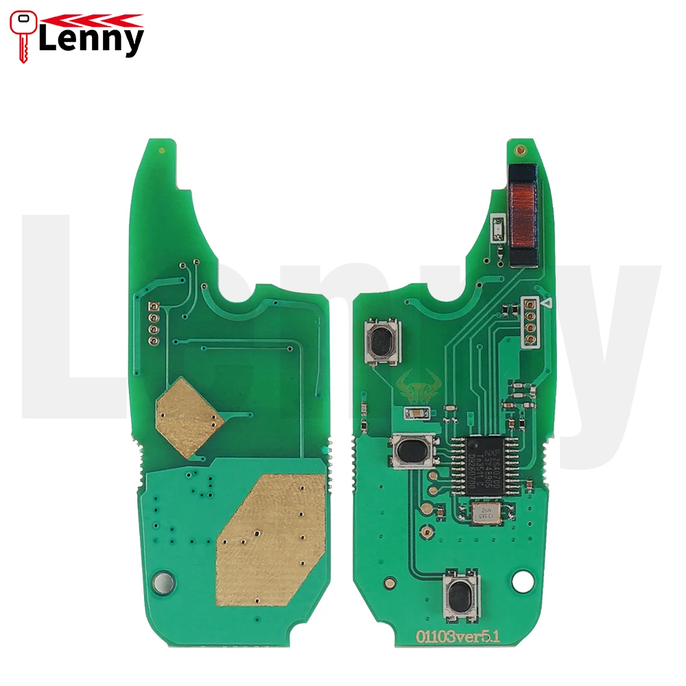 Lenny For fiat Panda  car remote flip key 2-3button 2003-2012 blade-SIP22 cutable blade 433MHz 46chip PCF7941 - view 2