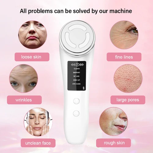 Imagen 2 del producto Masajeador Facial RF, radiofrecuencia Facial, máquina de Estiramiento Facial de alta frecuencia, EMS, dispositivo de estiramiento de la piel con microcorriente Facial