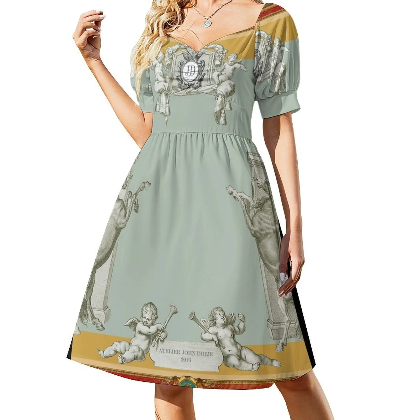 Equestrian Baroque Short Sleeved Dress Cocktail of dresses ladies dresses for women 2025 Dress