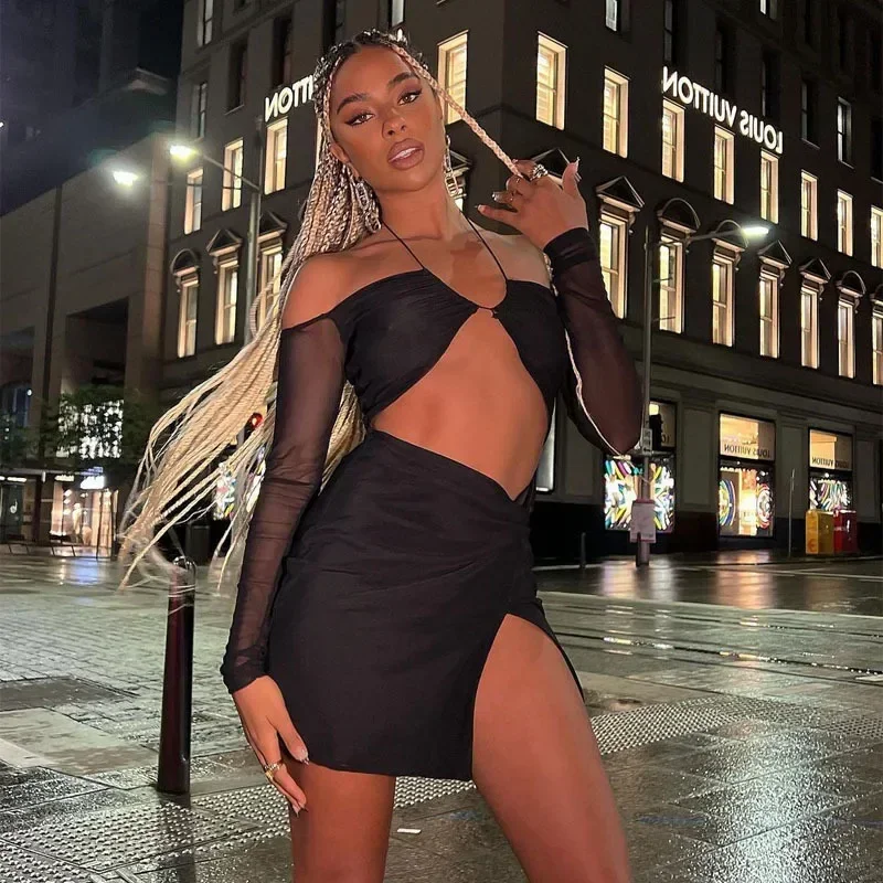 

Летние женские платья 2026 года с кружевной отделкой и разрезом для вечеринок в ночном клубе, большие размеры 9XL, 8XL, 7XL, 6XL